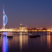 Emirates Spinnaker Tower at night