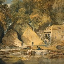 Aberdulais Falls - Aberdulais Mill by JMW Turner (1796) by DHW NT
