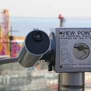 Telescope overlooking Adventure Island, formally Peter Pans Playground. by fuzzyfish