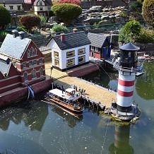 Bekonscot Model Village & Railway - Lighthouse & harbour at Bekonscot model village. by Londoner03